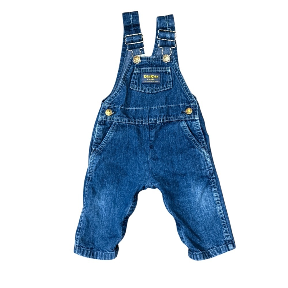 VTG OshKosh B'gosh Dark Blue‎ Denim Overalls 18 Mo Vestbak Snap Crotch Classic